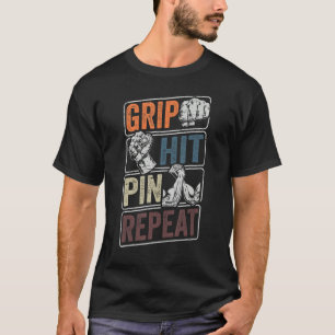 T-shirt Poignée Frapper Épingle Répéter - Hommes de lutte