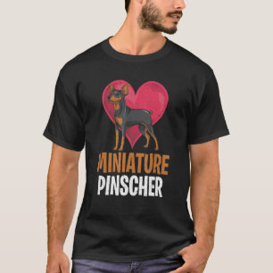 T-shirt Poignée Miniature Coeur Propriétaire Chien Min Cut