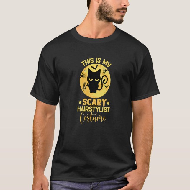 T-shirt poils de chat Coiffeur  C'est mon coiffeur effraya (Devant)