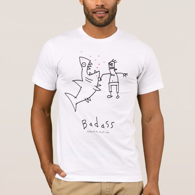 T-shirt Poinçon de requin de Badass (Devant)