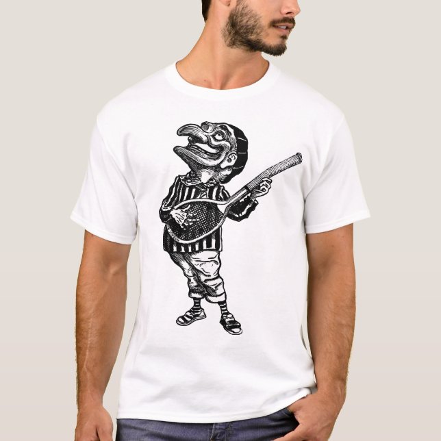 T-shirt Poinçon jouant Air guitar sur une raquette de (Devant)