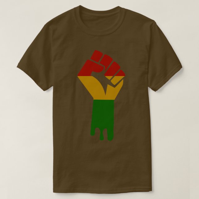 T-shirt Poing d'alimentation noir (Design devant)