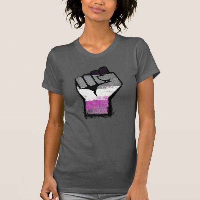 T-shirt Poing de fierté asexuelle (Devant)