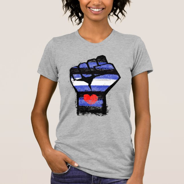 T-shirt Poing de fierté en cuir (Devant)