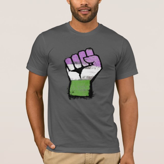 T-shirt Poing de fierté queer / genderqueer (Devant)