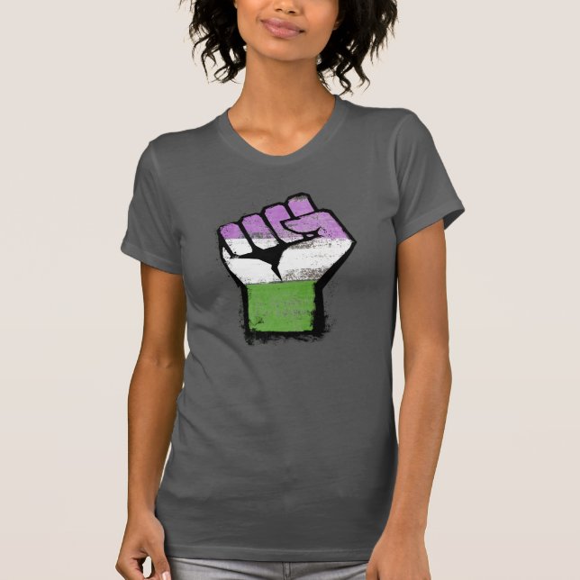 T-shirt Poing de fierté queer / genre queer (Devant)