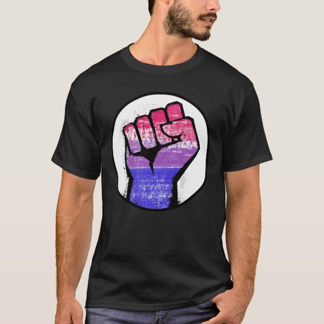 T-shirt poing de la fierté bisexuelle (Devant)