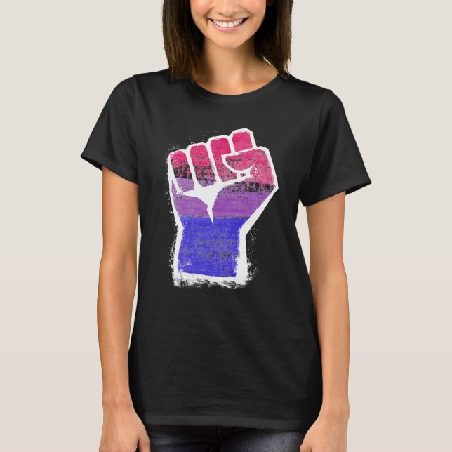 T-shirt poing de la fierté bisexuelle (Devant)