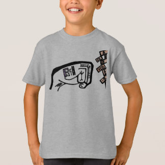 T-shirt Poing de la foi Gras de dessin noir et blanc