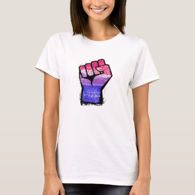 T-shirt Poing de protestation bisexuel (Devant)