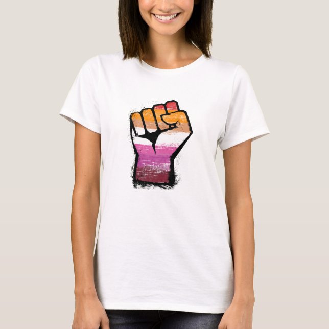 T-shirt Poing de protestation lesbienne (Devant)