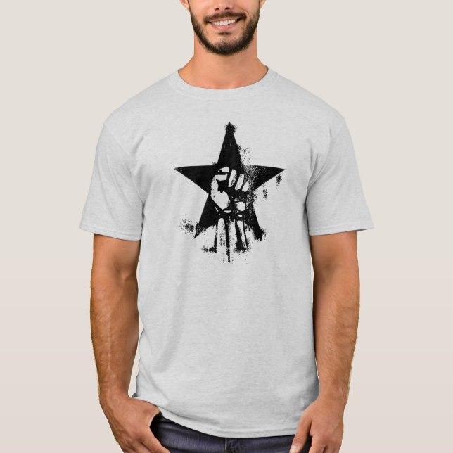T-shirt Poing de puissance d'esque de graffiti avec (Devant)