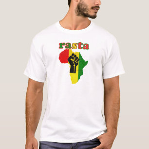 T-shirt Poing de puissance noire de Rasta au-dessus de