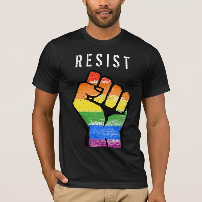 T-shirt Poing de résistance LGBT (Devant)