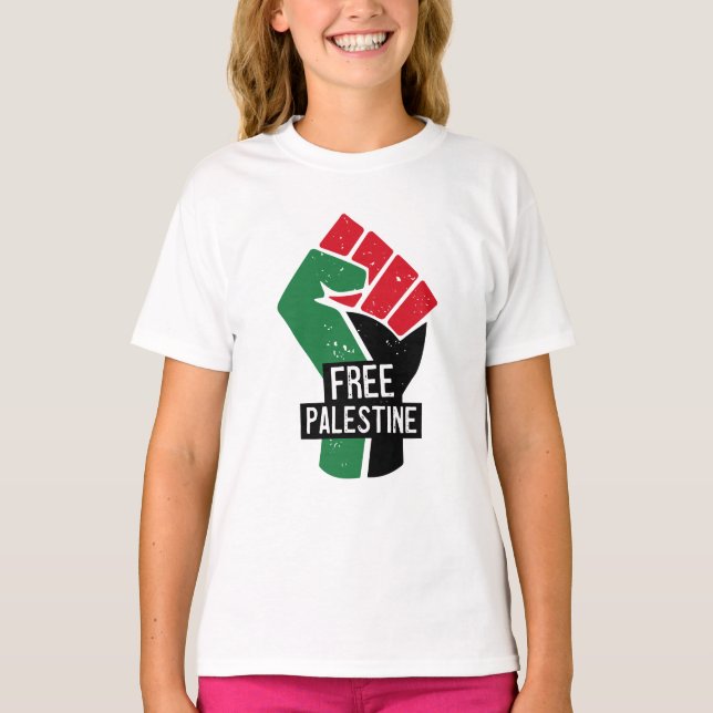 T-shirt Poing du drapeau de la Palestine libre (Devant)