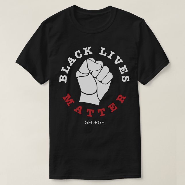 T-shirt Poing élevé Black Lives Matter Nom personnalisé (Design devant)