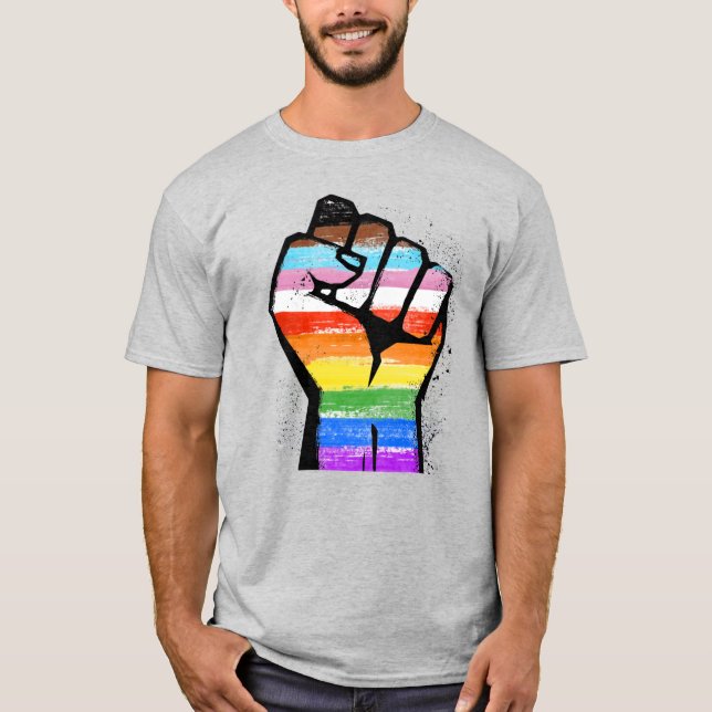 T-SHIRT POING FIER DU PROGRÈS LGBTQ (Devant)