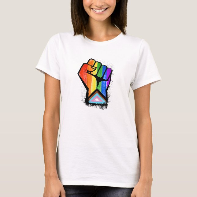 T-SHIRT POING FIERTE DU PROGRÈS LGBTQ (Devant)