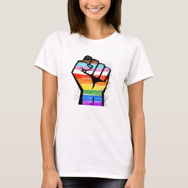 T-SHIRT POING FIERTE DU PROGRES LGBTQ (Devant)