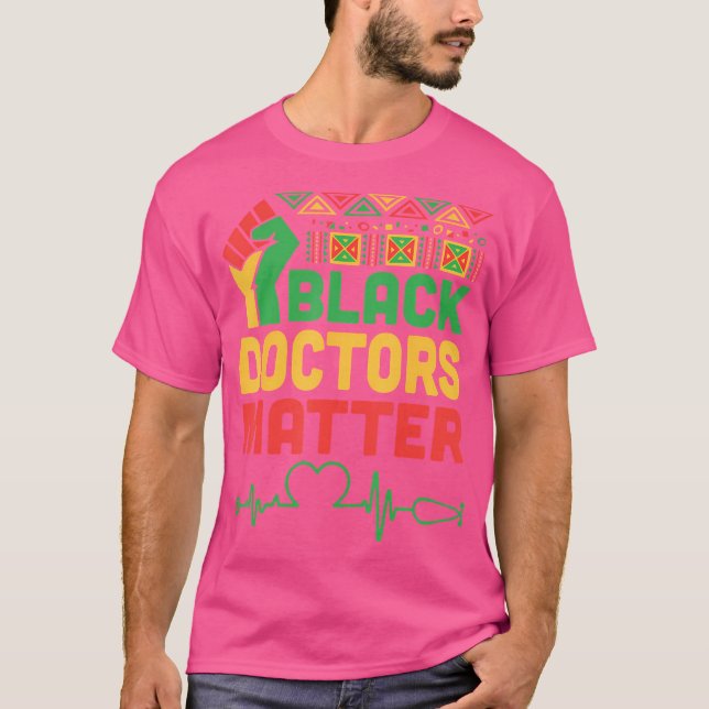 T-shirt Poing levé Heartbeat Black Doctors Matter Healthc (Devant)