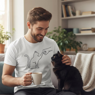 T-shirt Poing levé Minimaliste Patte de Chat