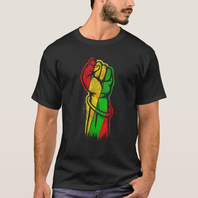 T-shirt Poing Main Black Histoire Mois Afro African Pride  (Devant)