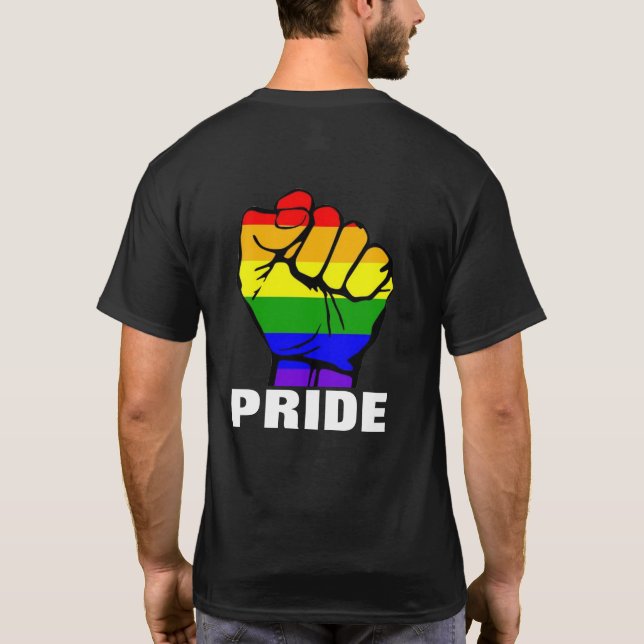 T-shirt Poing Rainbow Pride (Dos)
