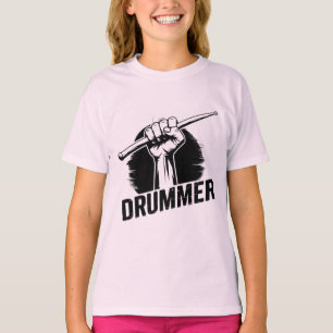 T-shirt Poing tambour moderne tendance avec baguettes