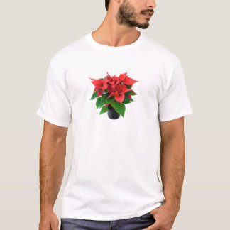 T-shirt Poinsettia rouge sur un arrière - plan blanc