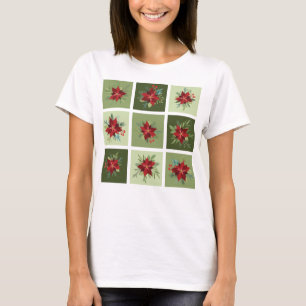 T-shirt Poinsettias Patchwork