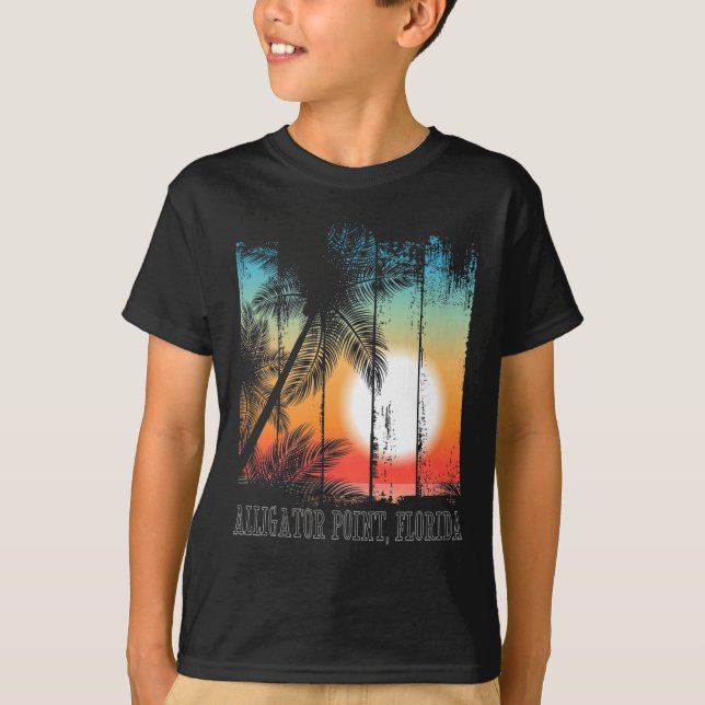 T-shirt Point Alligator Floride Plage Palmiers Vacances Su (Devant)
