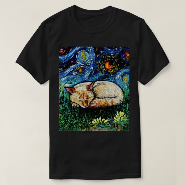 T-shirt Point de flamme endormi Nuit siamoise (Design devant)