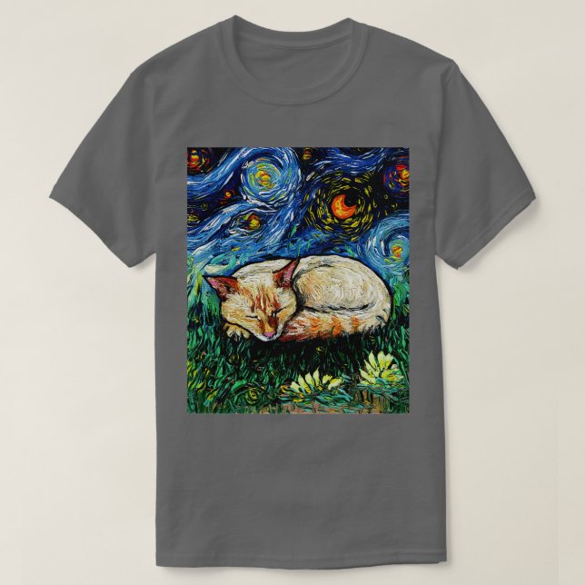 T-shirt Point de flamme endormi Nuit siamoise (Design devant)