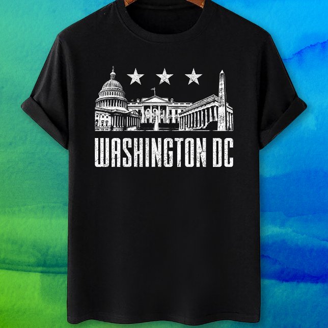 T-shirt Point de repère et drapeau de Washington (Créateur téléchargé)