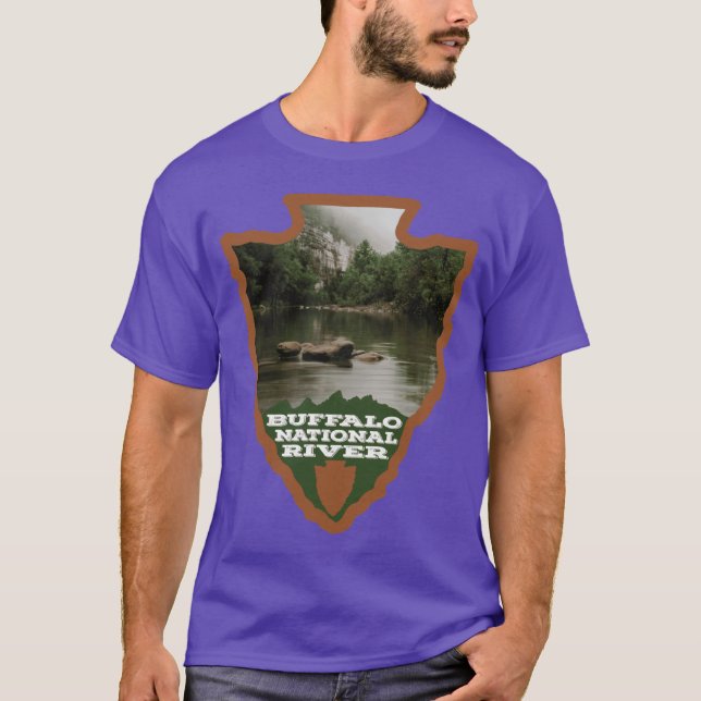 T-shirt Pointe de flèche de la rivière nationale de Buffal (Devant)