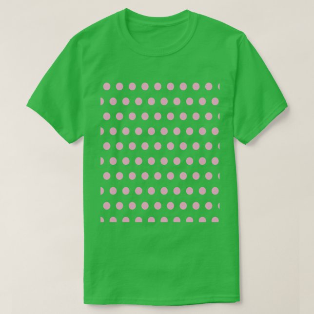 T-Shirt Pointe Polka (Vert Sage & Rose Pastel) (Design devant)