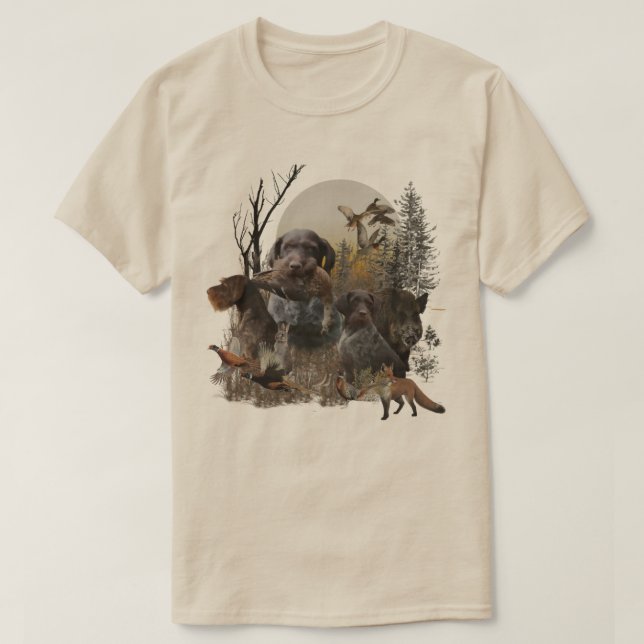 T-shirt Pointer à poil dur allemand (Design devant)