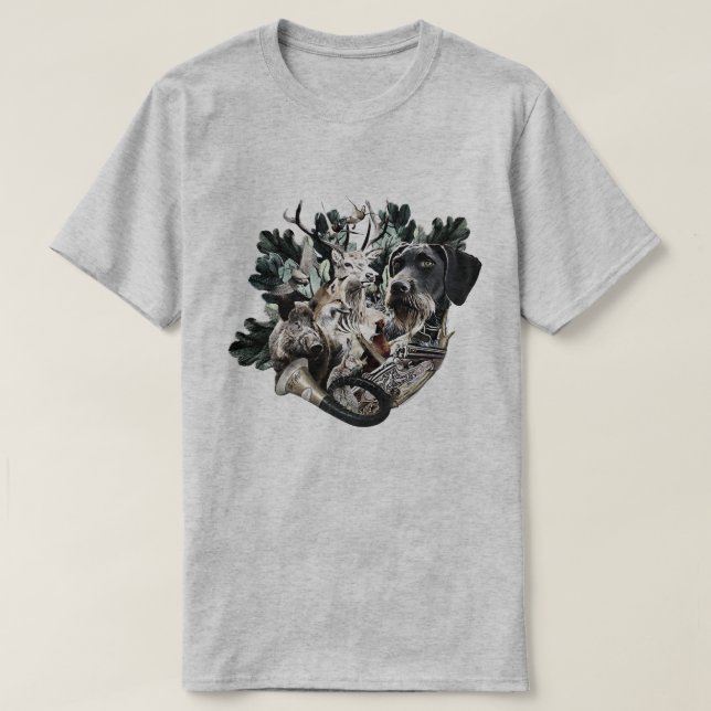 T-shirt Pointer à poil dur allemand (Design devant)