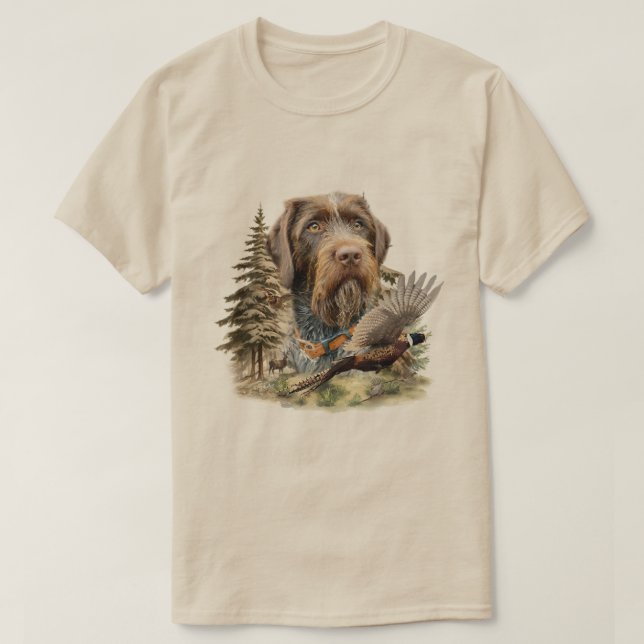 T-shirt Pointer à poil dur allemand (Design devant)