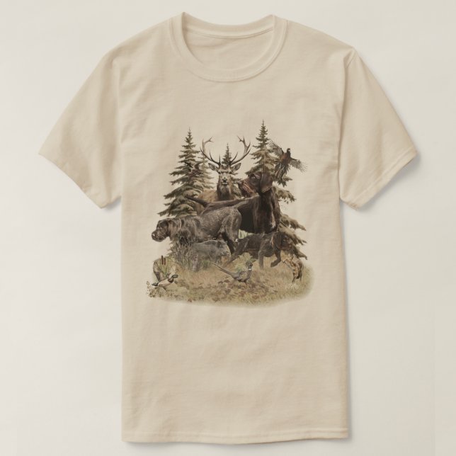 T-shirt Pointer à poil dur allemand (Design devant)