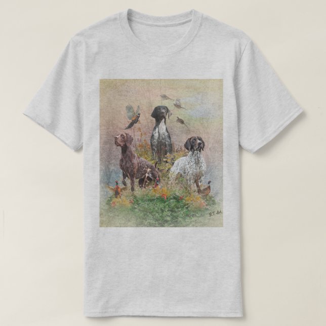 T-shirt Pointer allemand à poil court (Design devant)