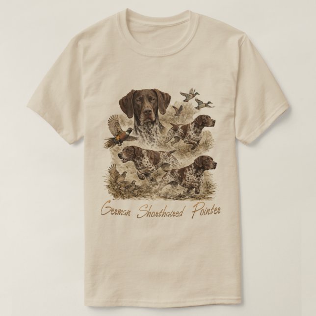 T-shirt Pointer allemand à poil court  (Design devant)