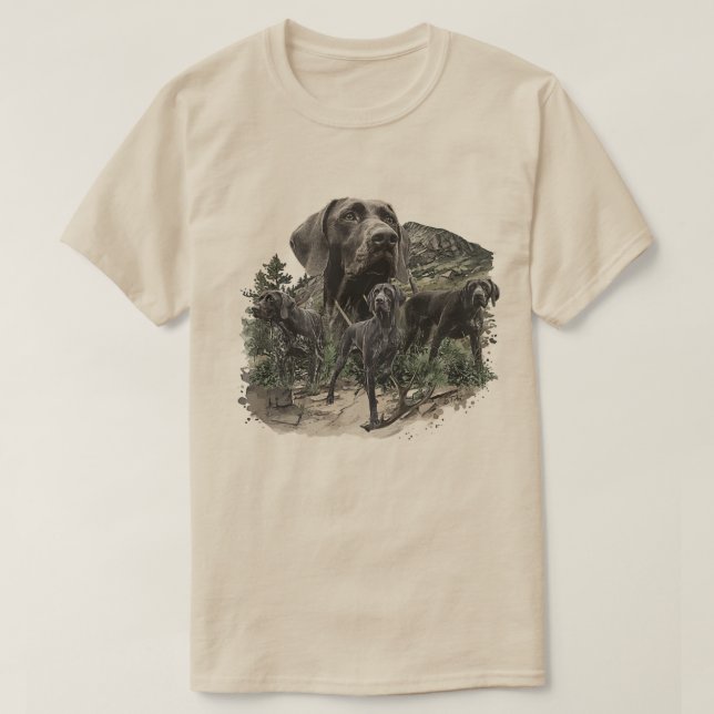 T-shirt Pointer allemand à poil court  (Design devant)