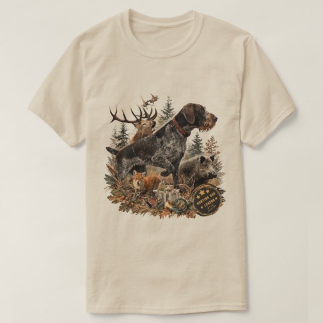 T-shirt Pointer allemand à poil dur (Design devant)