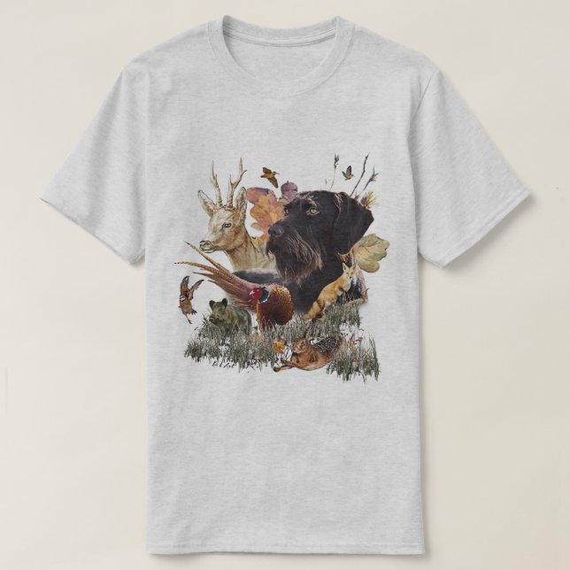 T-shirt Pointer allemand à poil dur (Design devant)