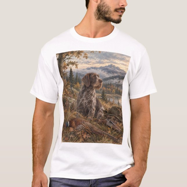 T-shirt Pointer allemand à poil dur (Devant)