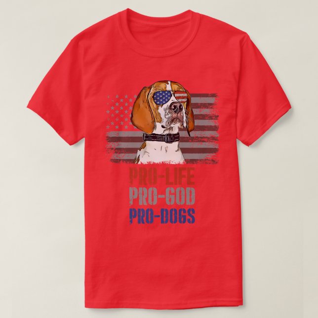 T-shirt Pointer Anti-avortement Pro God Pro Chiens Premium (Design devant)