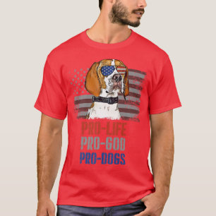 T-shirt Pointer Anti-avortement Pro God Pro Chiens Premium