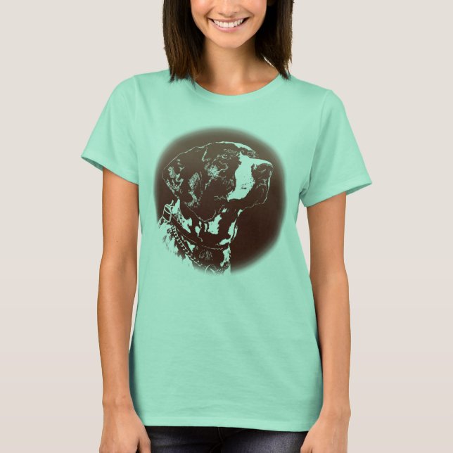 T-shirt Pointer Chien Chemise Féminine Pointeur Allemand C (Devant)