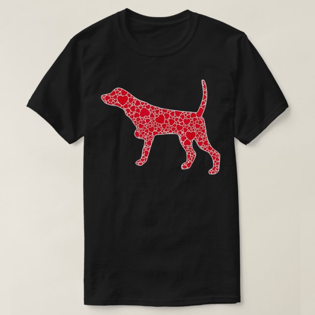 T-shirt Pointer Hearts Saint-Valentin Chien Amoureux de l' (Design devant)